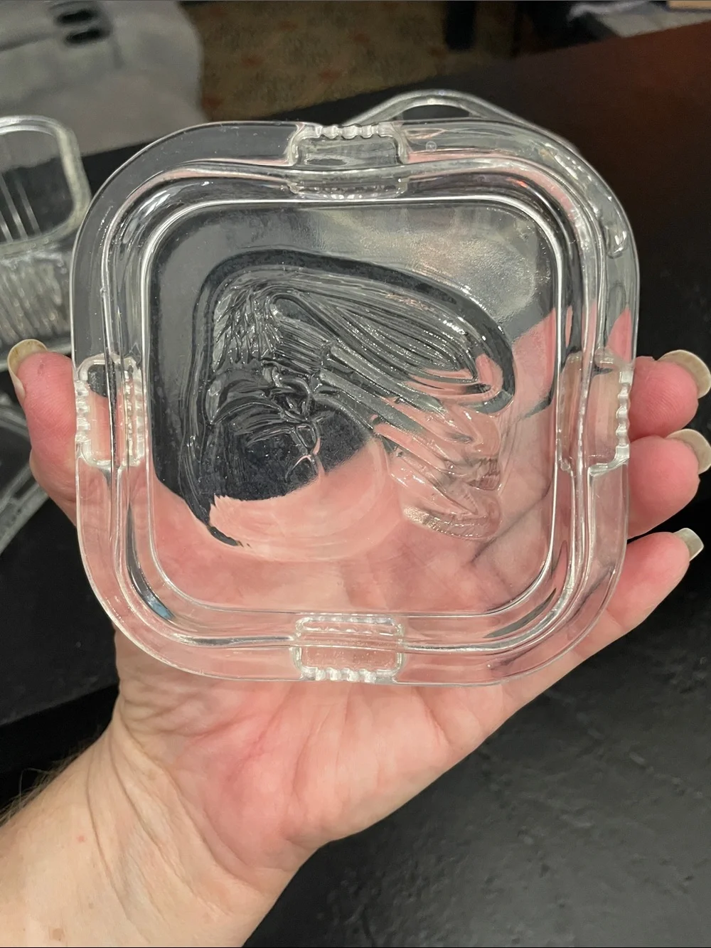 Federal Glass Clear Glass Square Storage Jars with Lids - Set of 2